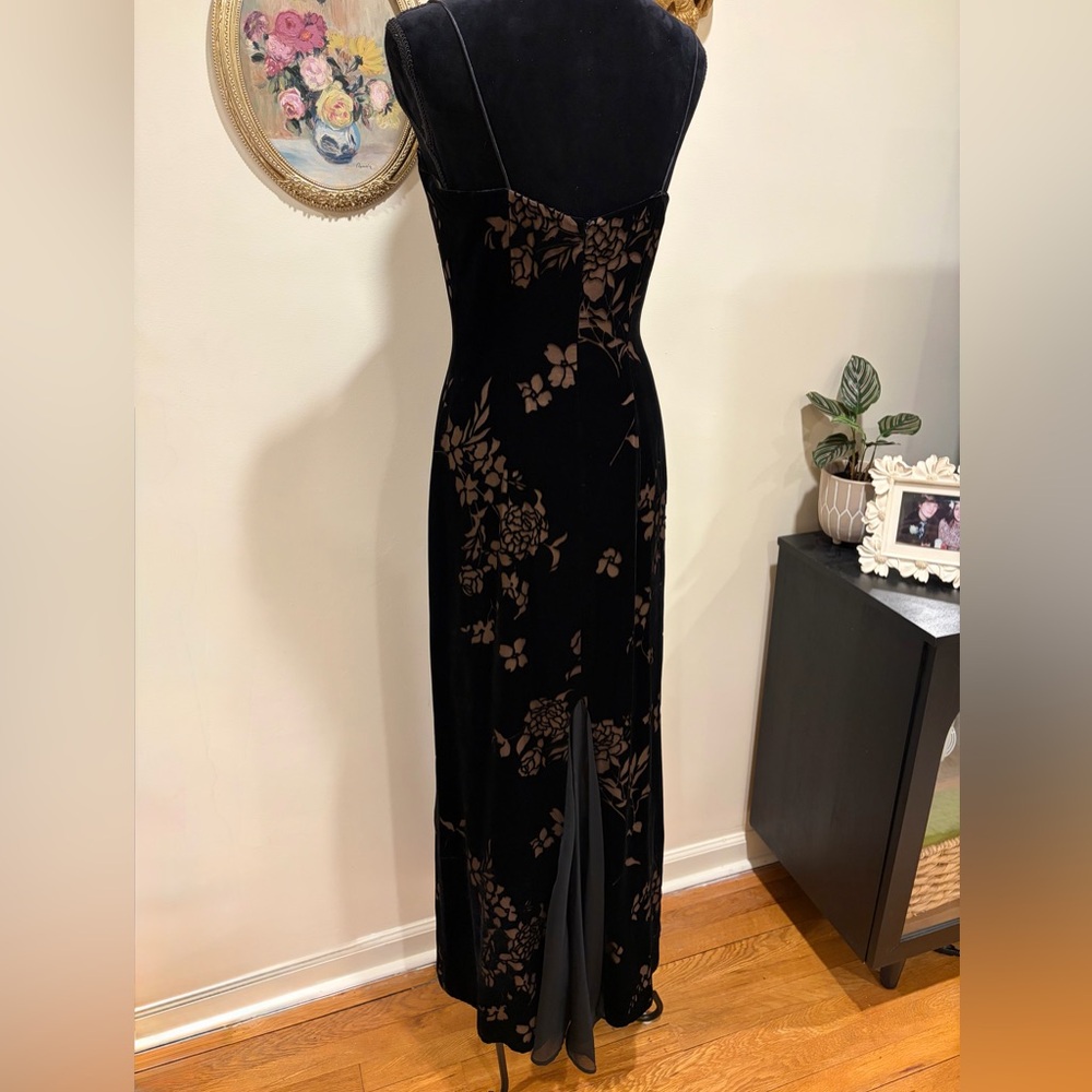 Vintage Dave and Johnny by Laura Ryner Black Floral Gown - Picture 3 of 7